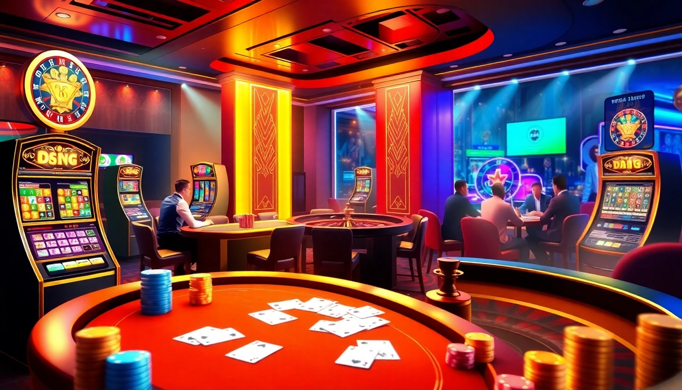 Experience the thrill of online gambling at SA88 with dynamic poker action and vibrant casino visuals.