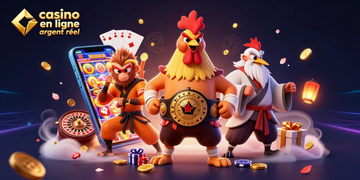 Jouez sur un casino en ligne argent réel tout en profitant d'un spectacle dynamique de personnages cartoon.