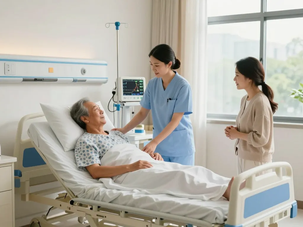 giường bệnh nhân providing comfort and care in a modern hospital room