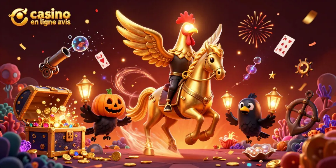 Le casino en ligne avis vous plonge dans un monde vibrant avec un coq doré et ses compagnons.