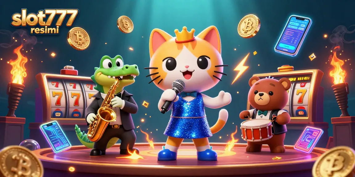 Engage with slot777 resmi and explore vibrant slot games featuring unique characters in an interactive casino scene.