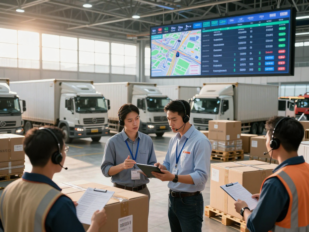 Kurierdienst Dortmund organisiert internationale Transporte effizient in einem modernen Logistikzentrum.