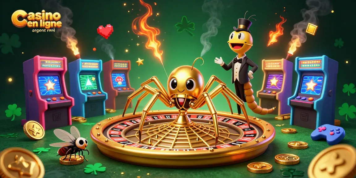 Jouez avec des gains réels aux machines de casino en ligne argent réel dans un univers ludique rempli de pièces dorées.