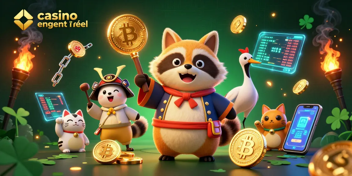 Jouez dans un casino en ligne argent réel avec notre illustration animée, mettant en avant la chance et la fortune.