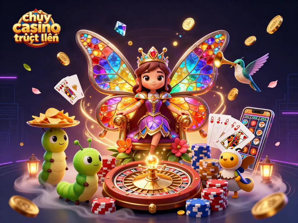 Chơi casino trực tuyến với nữ hoàng bướm 3D và những biểu tượng trò chơi sôi động
