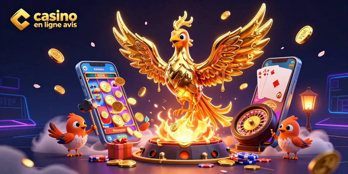 Plongez dans l'univers des jeux avec notre illustration 3D captivante sur les avis de casino en ligne, où la chance et l'excitation se rencontrent.