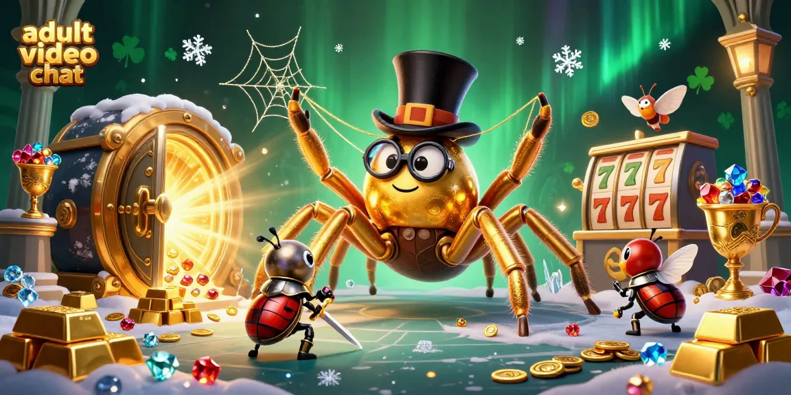Engage in adult video chat with vibrant casino-themed 3D illustration of characters in action.