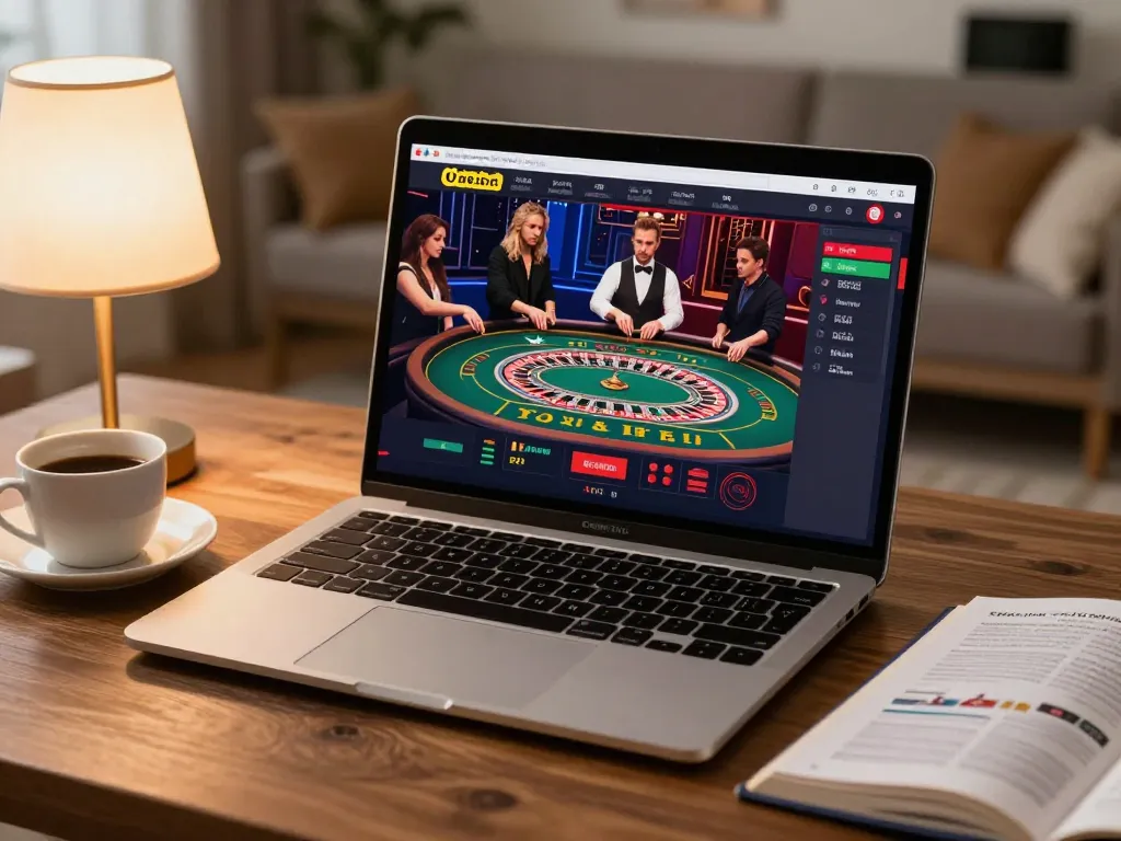 Agen Casino Online interface displaying live roulette gameplay, with players engaged at home.