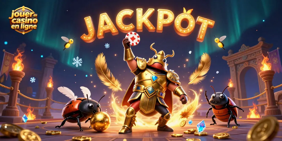 Jouer au casino en ligne avec ce scarabée héroïque vainqueur et ses amis lumineux pour un moment épique.