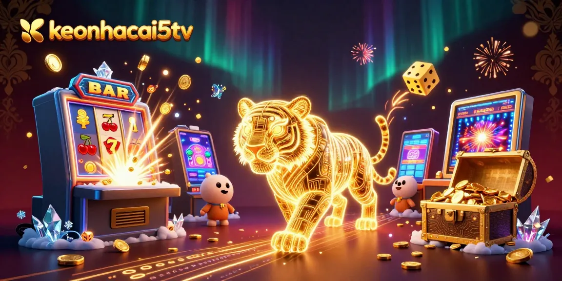 Experience thrilling wins at keonhacai5tv with an exciting casino landscape filled with vibrant imagery.