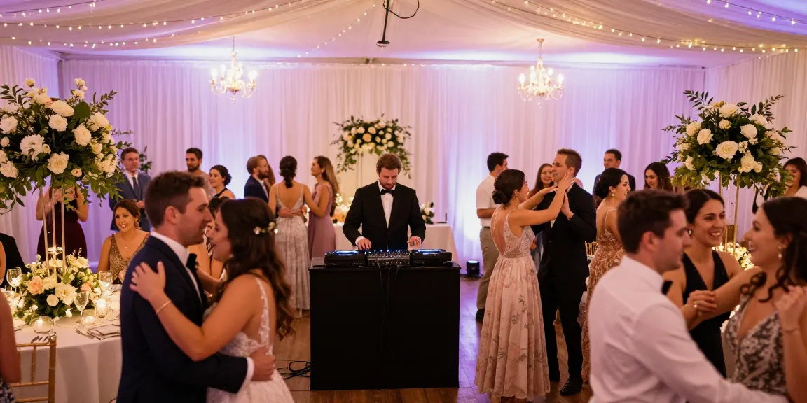 Hochzeit DJ Berlin sorgt für die perfekte Stimmung auf der Tanzfläche mit glücklichen Gästen.