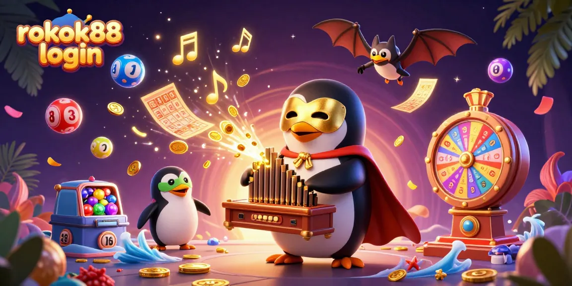 Experience excitement with rokok88 login as a colorful scene bursts with animated casino elements.