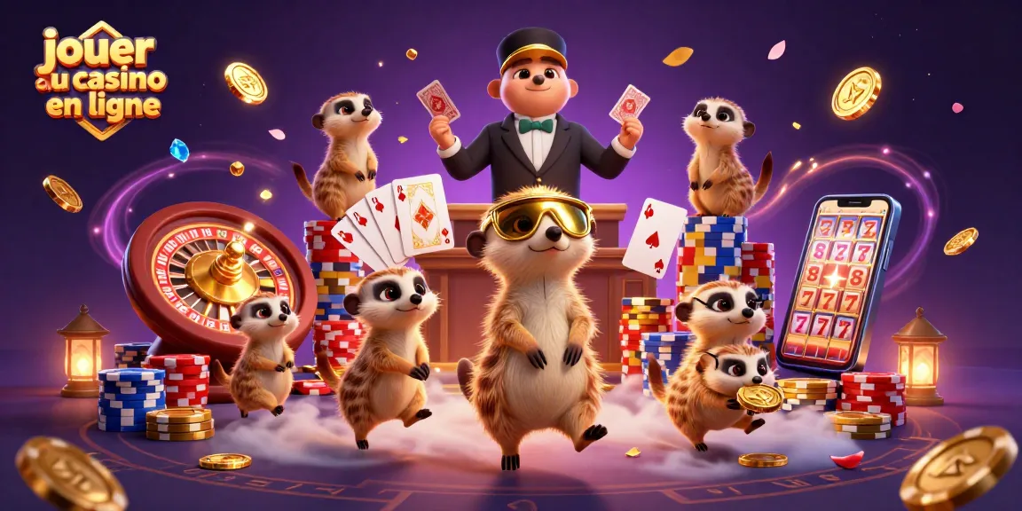 Jouer au casino en ligne avec des suricates animés dans une scène de casino incroyable.
