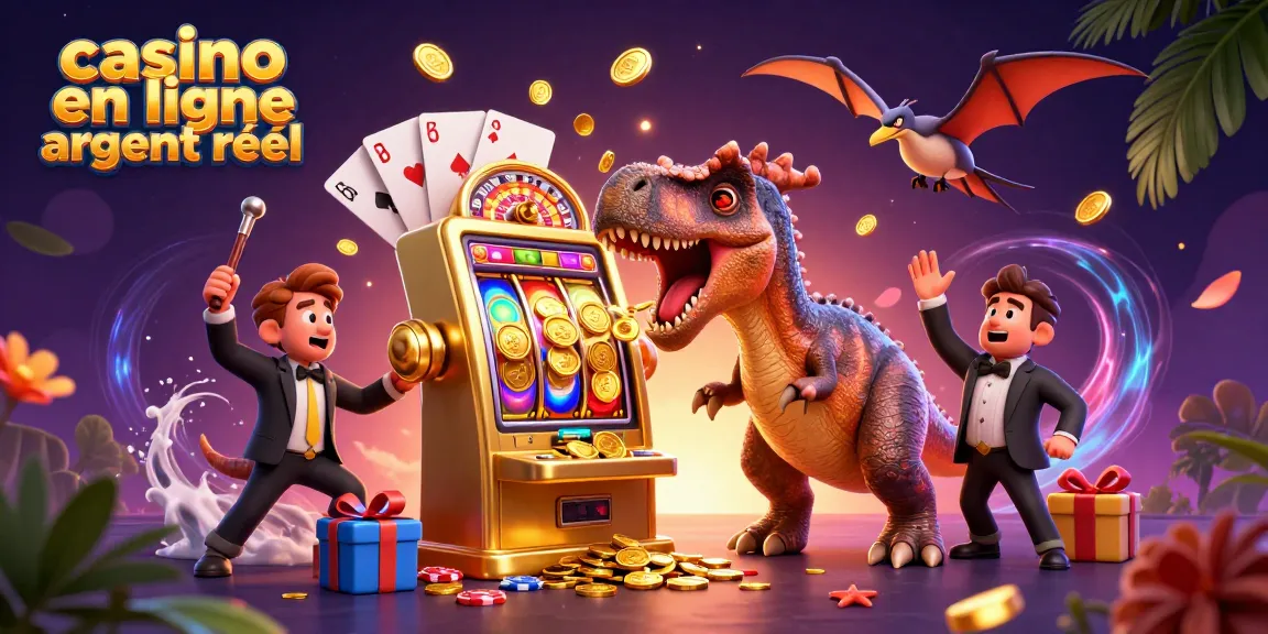 Le casino en ligne argent réel où un pachycephalosaurus active une machine à sous dorée, attirant des pièces en or.
