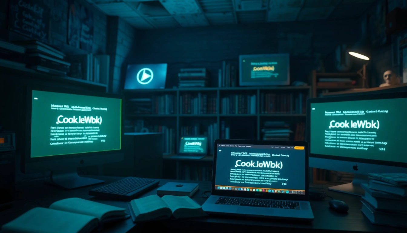 The hidden wiki 2026 visualizes a digital underground library with glowing screens showcasing .onion links, creating a mysterious atmosphere.
