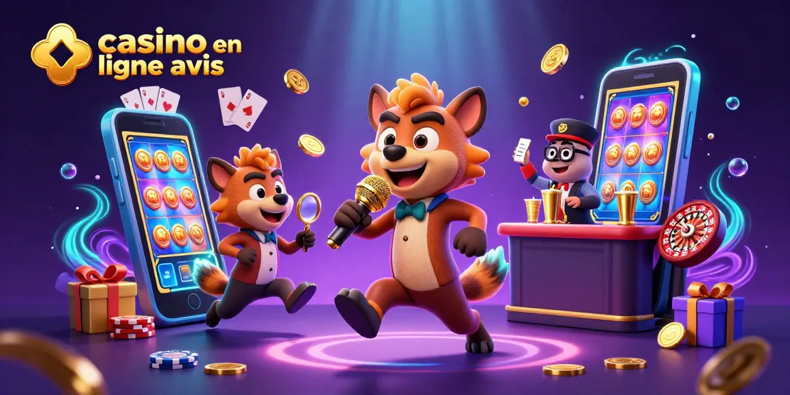 Les hyènes dans un club de casino comique, partageant des avis sur les jeux, avis de casino en ligne.