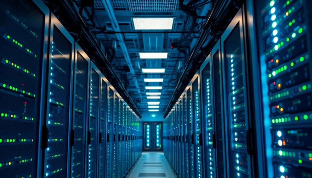 Top cloud mining data center with advanced mining rigs and LED lighting