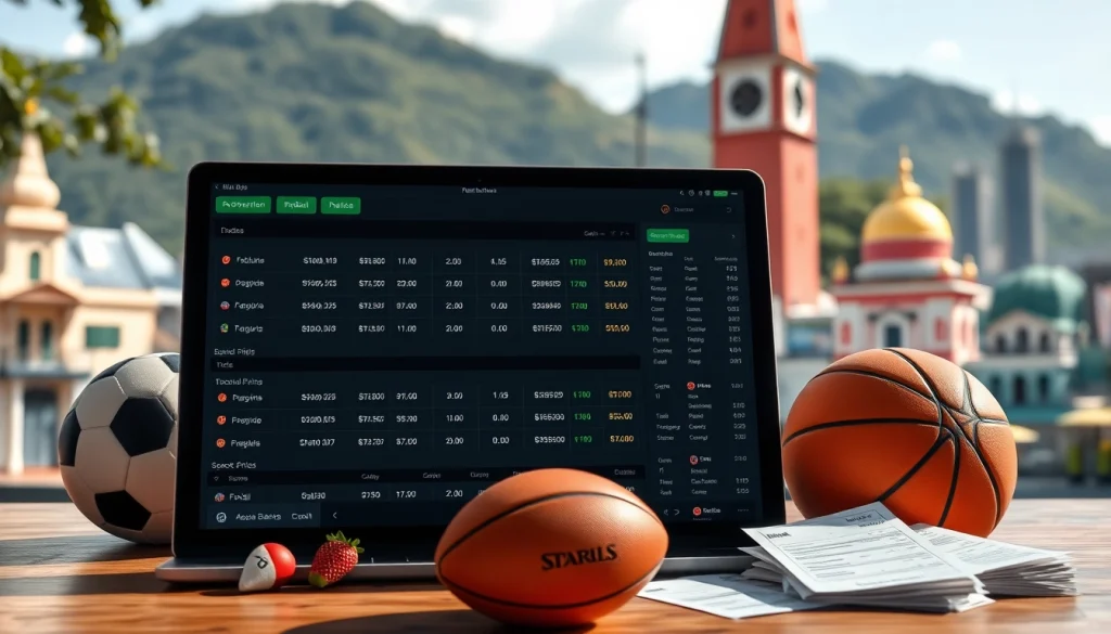 Engaging view of the best sports betting sites Brazil showcasing digital odds with Brazilian sports elements.