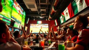 Engaging scene of sports betting Mexico highlighting vibrant fans, sports events, and atmosphere.