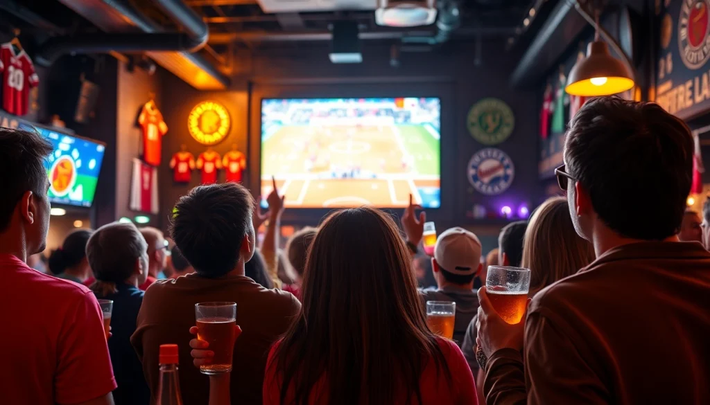 오징어티비를 통해 스포츠를 즐기는 관중들의 신나는 모습