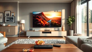 Experience high-definition entertainment with iron tv in a modern living room setup.