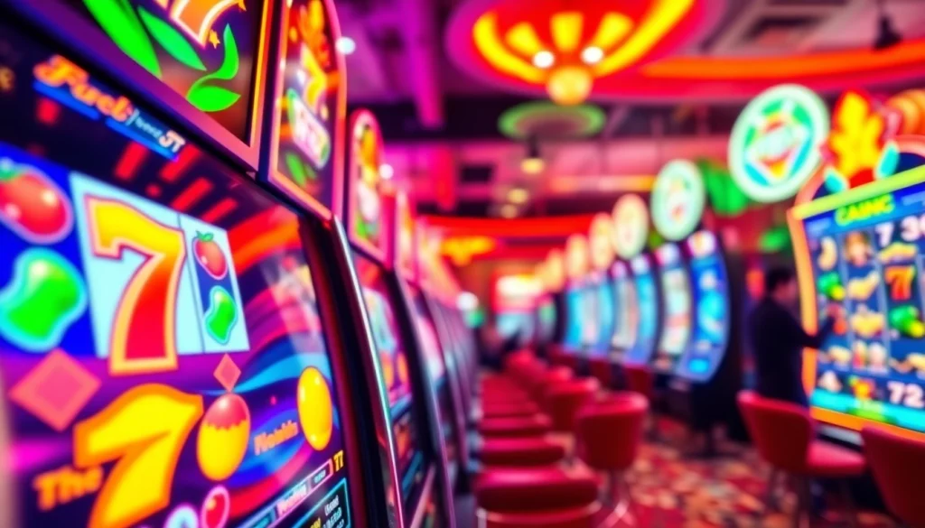 Mainkan slot pulsa 5000 dengan semangat di kasino online berwarna-warni yang menarik.