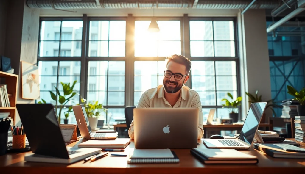 Learn how to get paid for content creation fast with a content creator in a vibrant office.