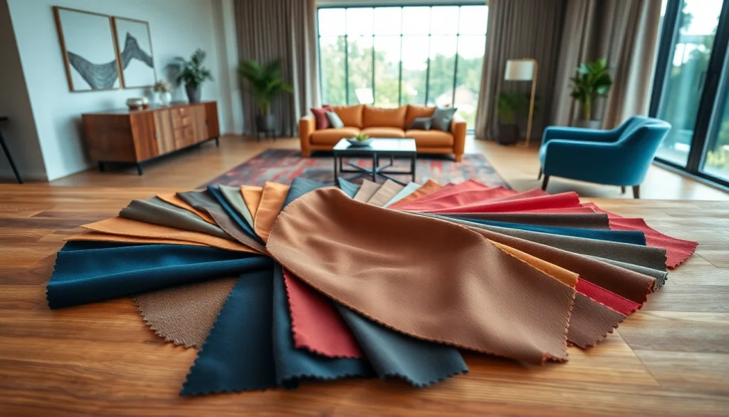 Bekijk skai leer swatches op een stijlvolle tafel met natuurlijke verlichting.