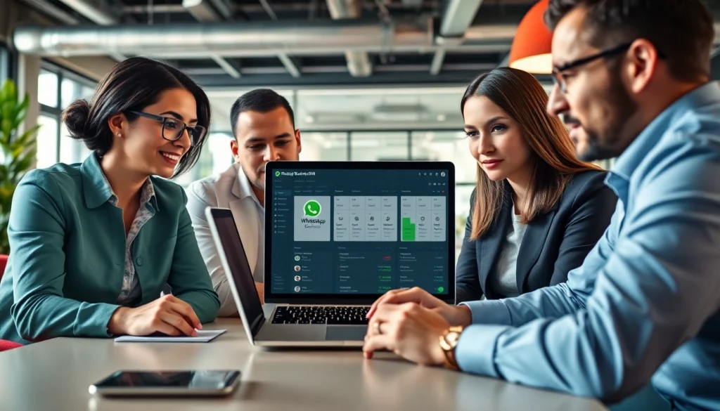 Enhance business communication with a WhatsApp Business CRM dashboard in a professional setting.