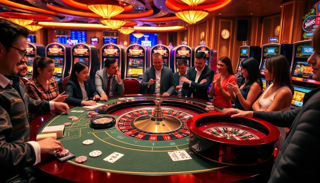 Experience the thrill of winning at the casino with https://uu88.blog/ showcasing vibrant gambling tables and enthusiastic players.
