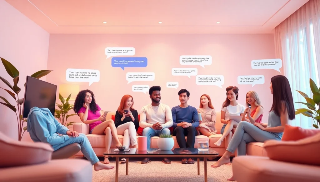 Engaging interface of sex chat AI with diverse avatars in a cozy environment.