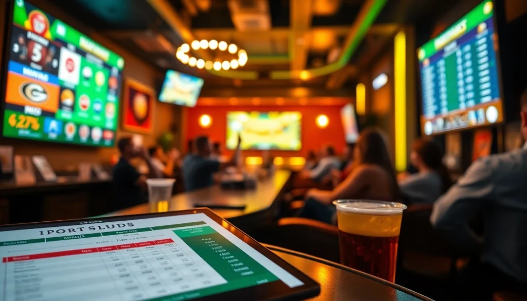 Experience online sportsbooks Texas with vibrant betting interfaces and sports icons.
