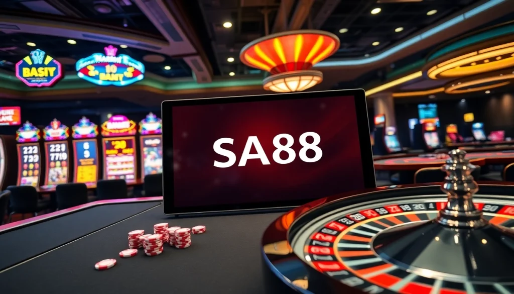 Experience thrilling online gambling at sa88 with vibrant slot machines and professional gaming tables.