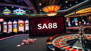 Experience thrilling online gambling at sa88 with vibrant slot machines and professional gaming tables.