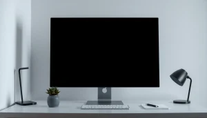 A calm black screen image ideal for reducing visual distractions and enhancing focus in workspace settings.