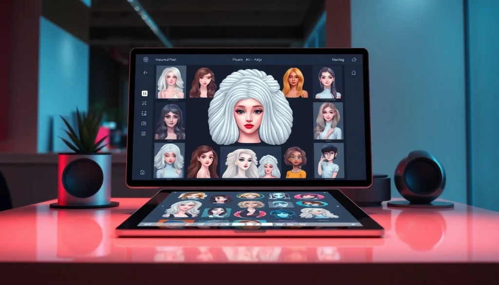 Engaging user interface of an nsfw ai image generator showcasing digital characters