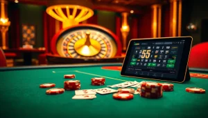 Experience the thrill of gambling with 555win at a luxurious casino table.