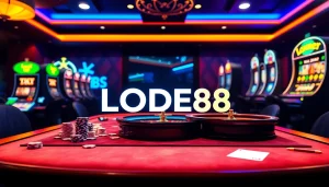 Players enjoying exciting games at LODE88 online casino with chips and roulette.