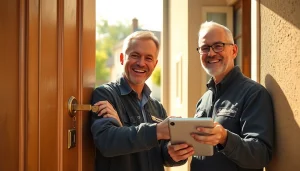 Zuverlässiger Schlüsseldienst bei der Arbeit – Schlüsseldienst Wiesbaden demonstriert Fachwissen beim Türöffnen.