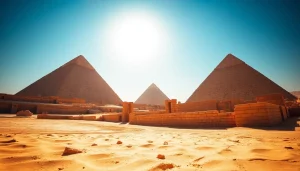 View of the Great Pyramids of Giza, showcasing the historical wonders at https://piraminds.com/.