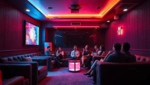 Inviting interior of 인계동셔츠룸 with vibrant karaoke atmosphere and stylish decor.