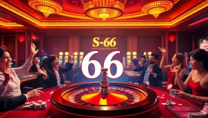 Players enjoying an exciting Số Đỏ 66 casino experience at a vibrant roulette wheel.