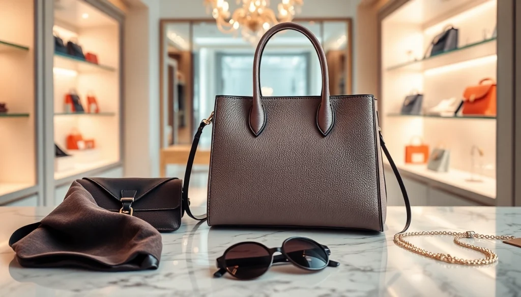 고급스러운 명품 이미테이션 핸드백이 장식된 우아한 인테리어의 사진