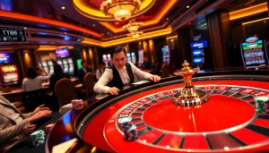 Engaging poker players at tt88 casino table showcasing strategic bets and vibrant atmosphere.
