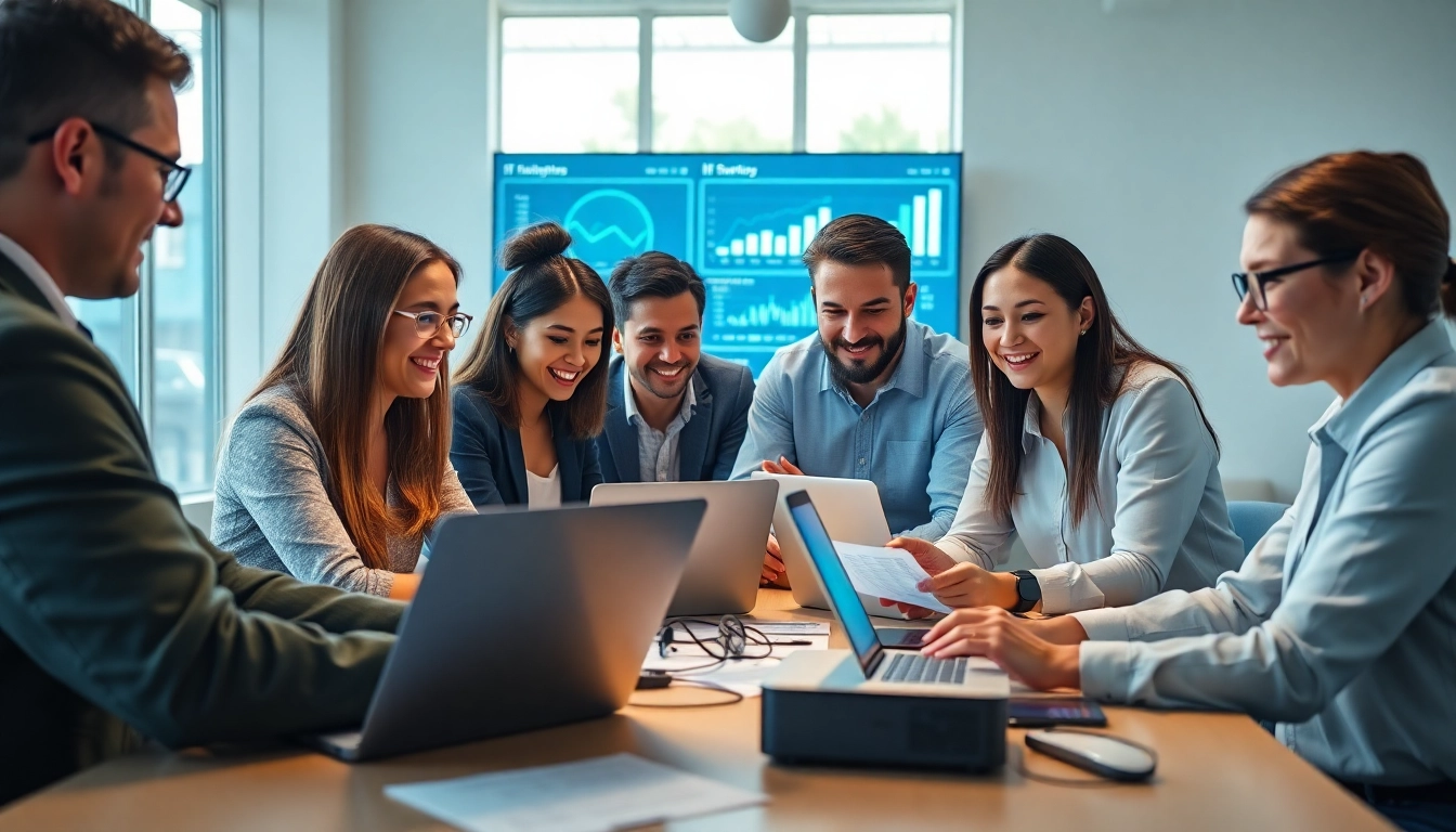 Explore managed IT services near me with a dedicated team collaborating in a modern office.