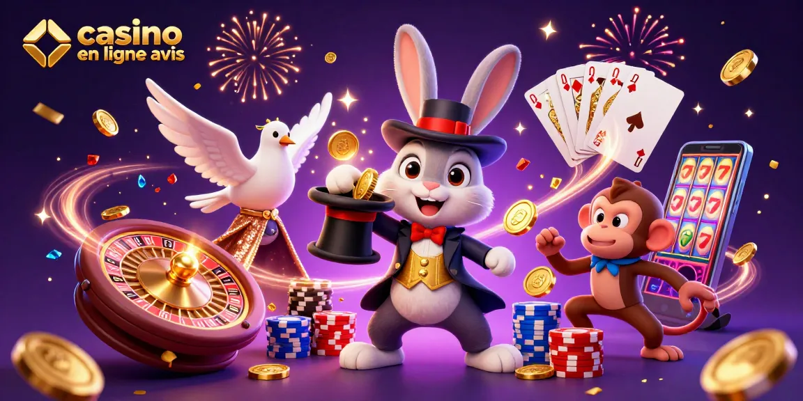Les avis de casino en ligne révèlent un monde magique avec un lapin magicien, un oiseau assistant, et un singe candide.
