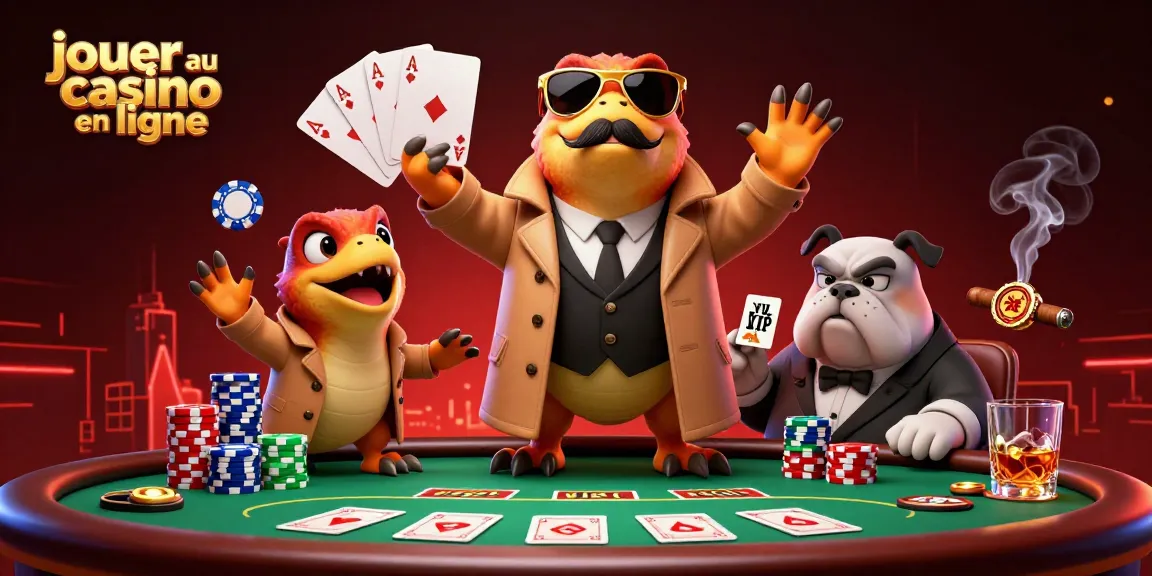 Jouer au casino en ligne avec des raptors en trench-coat, ambiance de VIP et lots de jetons